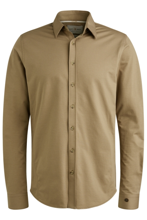Cast Iron beige heren overhemd | Vooraanzicht