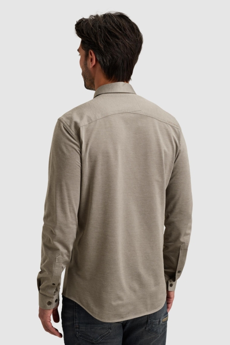 Cast Iron bruine heren overhemd | Model achteraanzicht