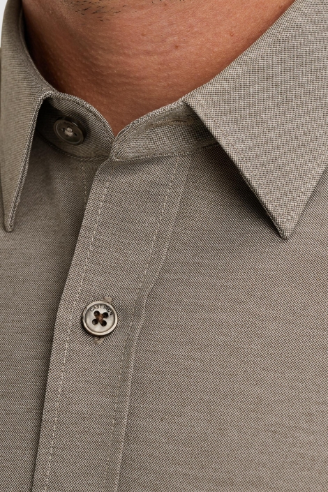 Cast Iron bruine heren overhemd | Close up