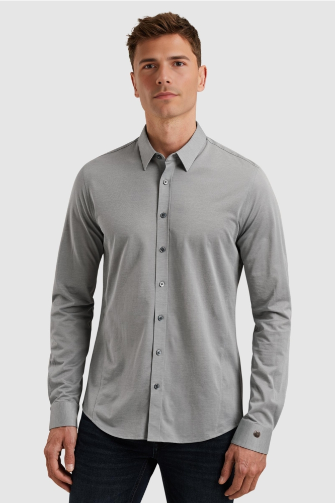 Cast Iron blauwe heren overhemd | Model vooraanzicht