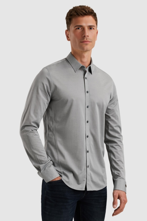 Cast Iron blauwe heren overhemd | Model zijaanzicht