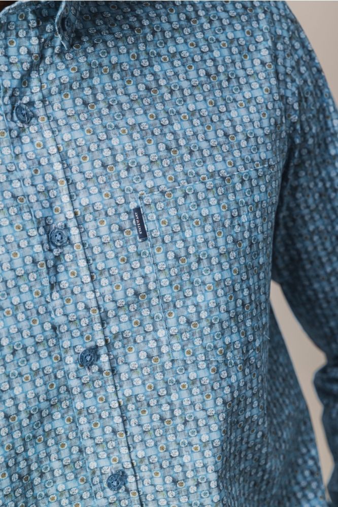 State of Art blauwe heren overhemd | Kleurstaal