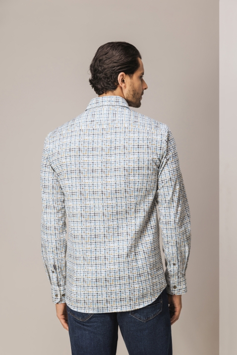 State of Art blauwe heren overhemd | Model achteraanzicht