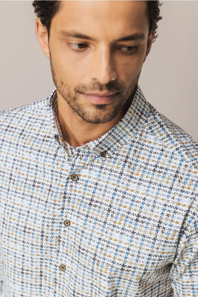 State of Art blauwe heren overhemd | Close up