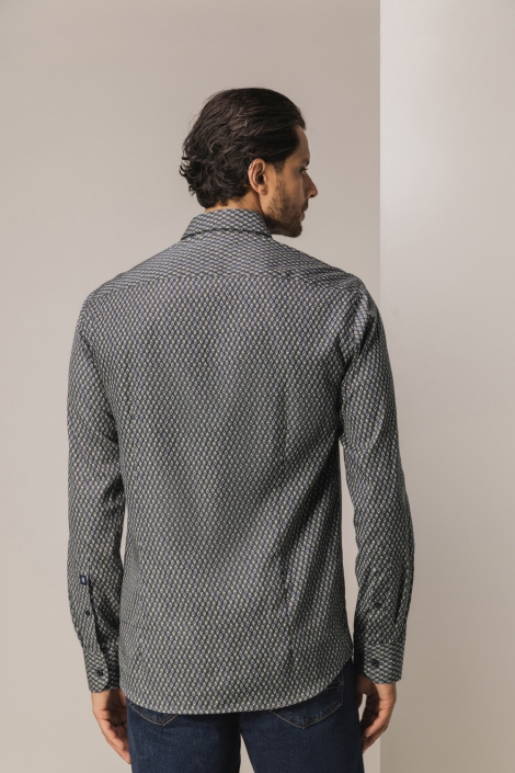 State of Art groene heren overhemd | Model achteraanzicht