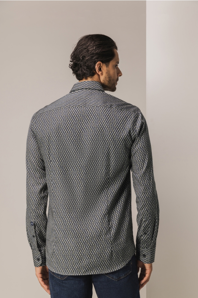 State of Art groene heren overhemd | Model achteraanzicht