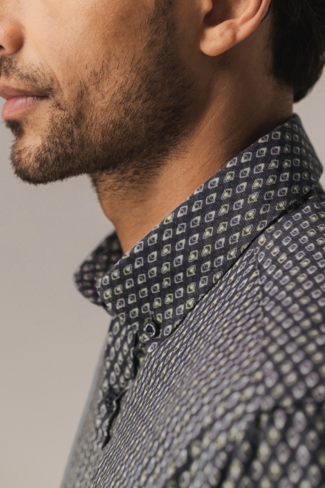 State of Art groene heren overhemd | Close up