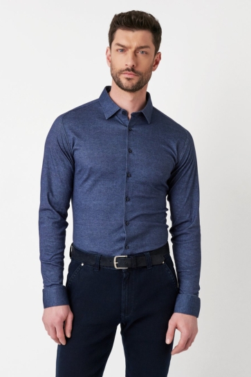 Desoto Overhemd CASUAL KENT 1 1 87528 3 581 NAVY TWILL