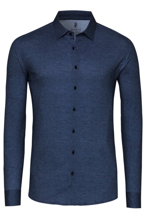 Desoto blauwe heren overhemd | Vooraanzicht
