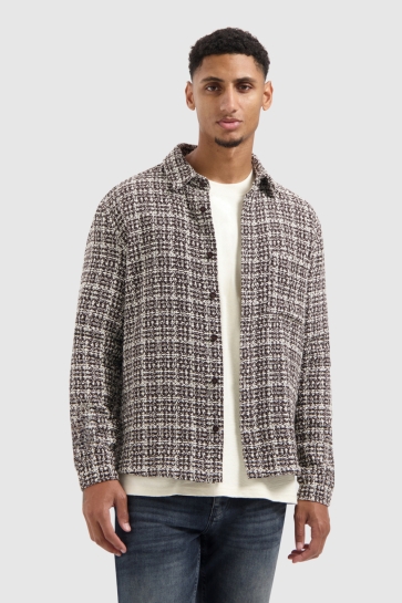 Pure Path Overhemd REGULAR FIT STRUCTURE OVERSHIRTS 25030206 96 DARK BROWN