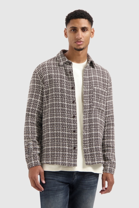 Pure Path bruine heren overhemd | Model vooraanzicht