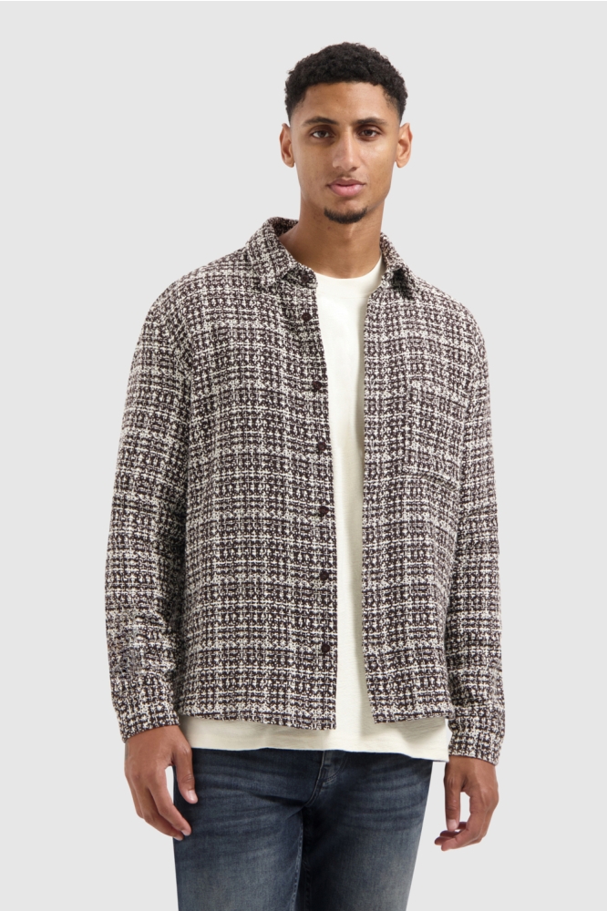 Pure Path bruine heren overhemd | Model vooraanzicht