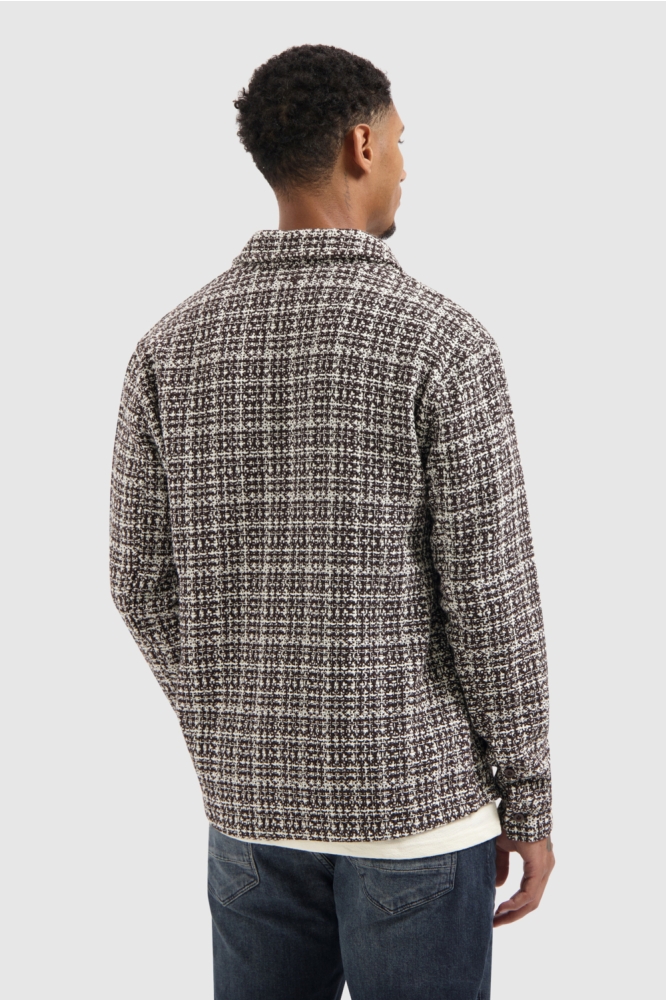 Pure Path bruine heren overhemd | Model achteraanzicht