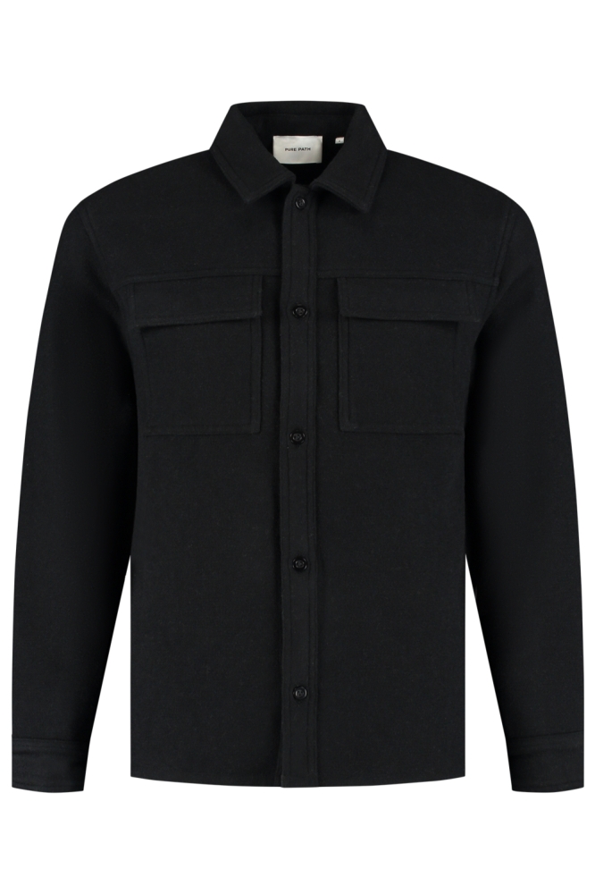 Pure Path zwarte heren overhemd | Vooraanzicht