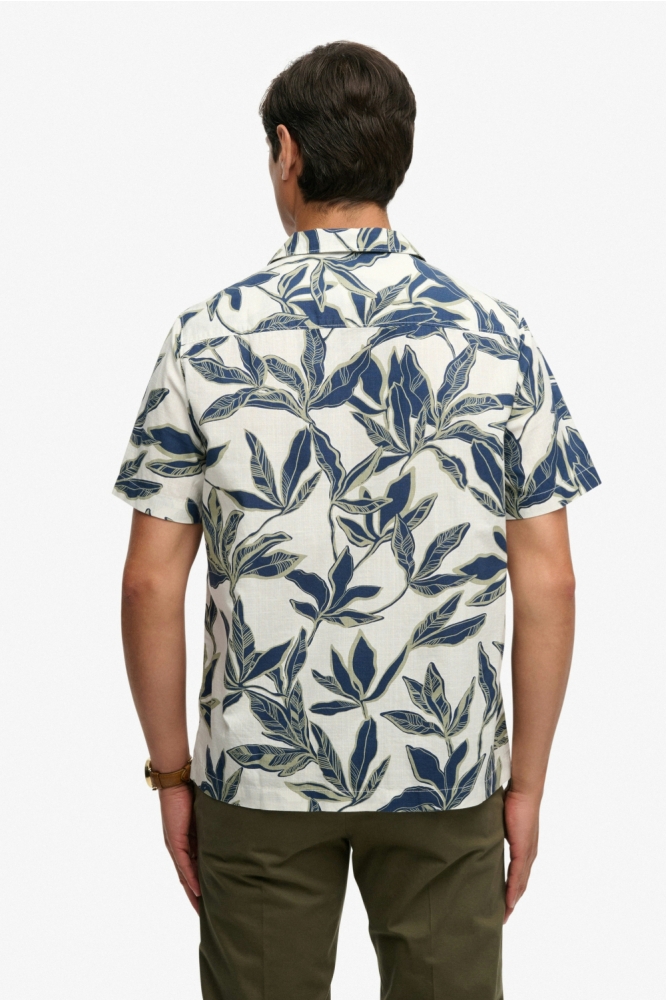 Superdry beige heren polo | Model achteraanzicht