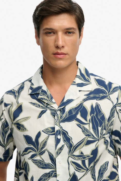 Superdry beige heren polo | Close up