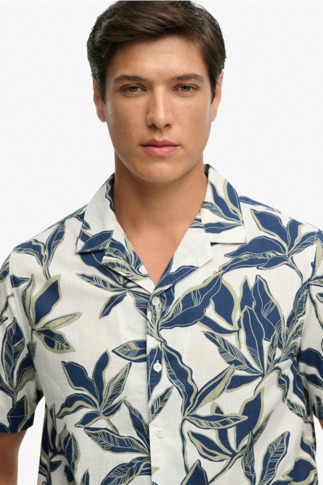 Superdry beige heren polo | Close up