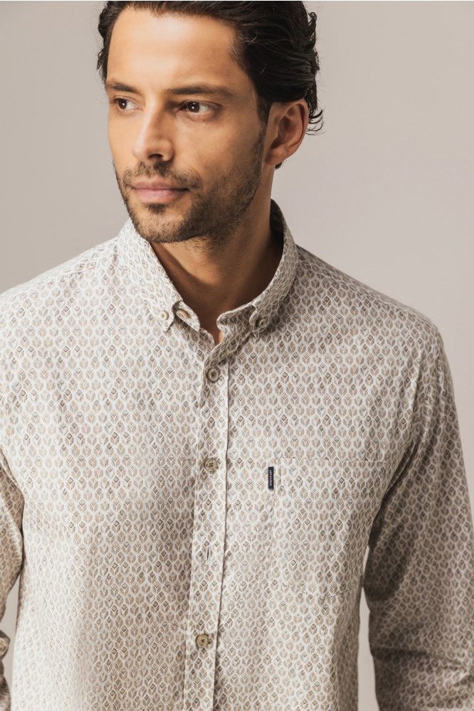 State of Art beige heren overhemd | Close up