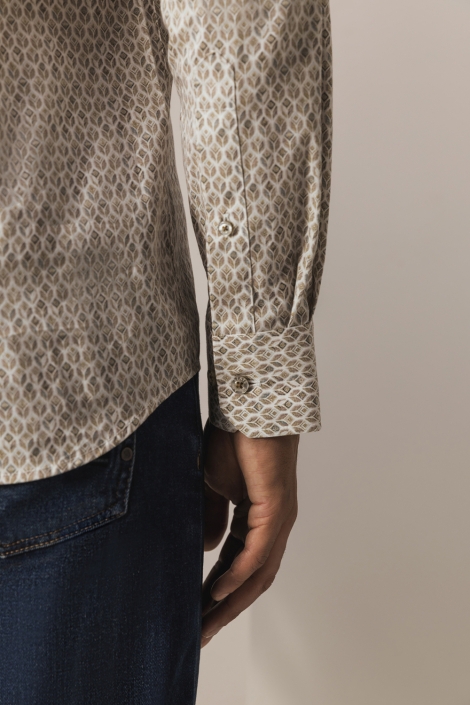 State of Art beige heren overhemd | Close up