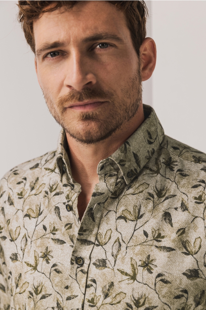 State of Art zand heren overhemd | Close up