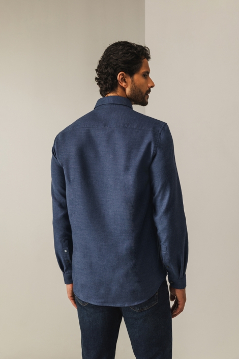 State of Art blauwe heren overhemd | Model achteraanzicht