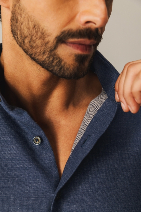 State of Art blauwe heren overhemd | Close up