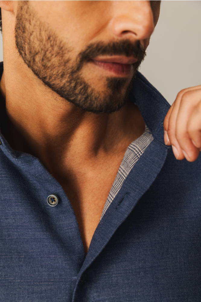 State of Art blauwe heren overhemd | Close up