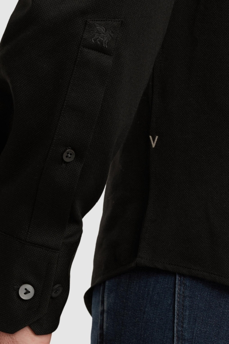 Vanguard zwarte heren overhemd | Close up