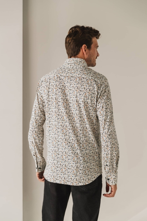 State of Art beige heren overhemd | Model achteraanzicht