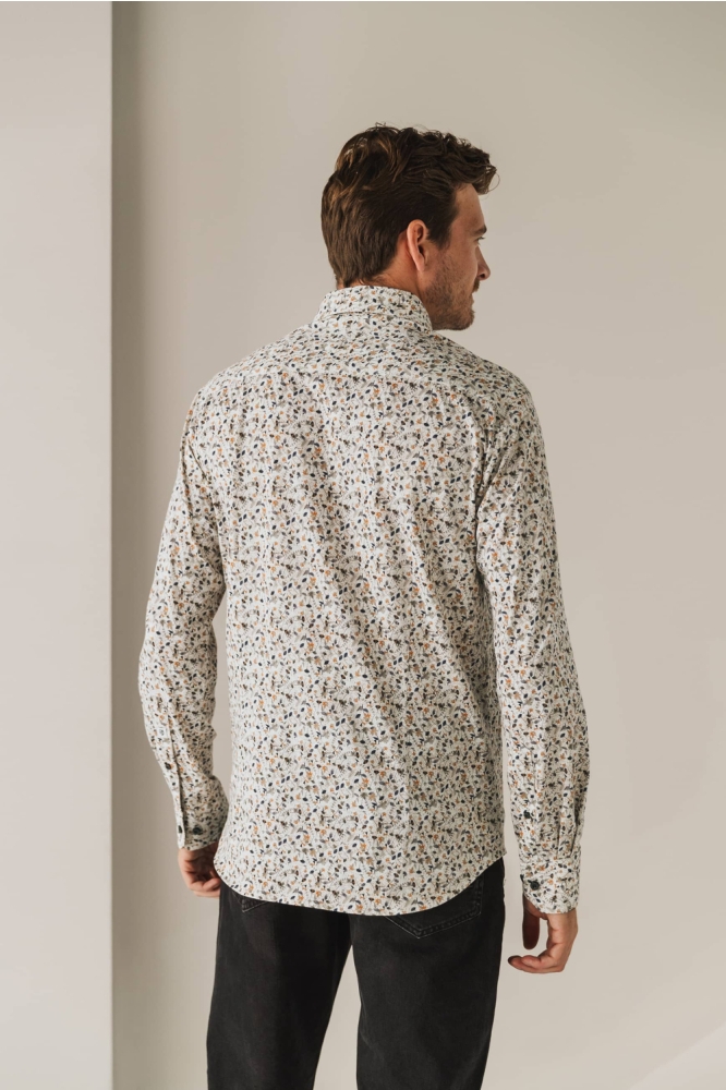 State of Art beige heren overhemd | Model achteraanzicht