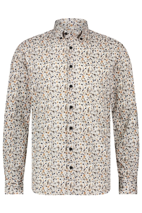 State of Art beige heren overhemd | Vooraanzicht