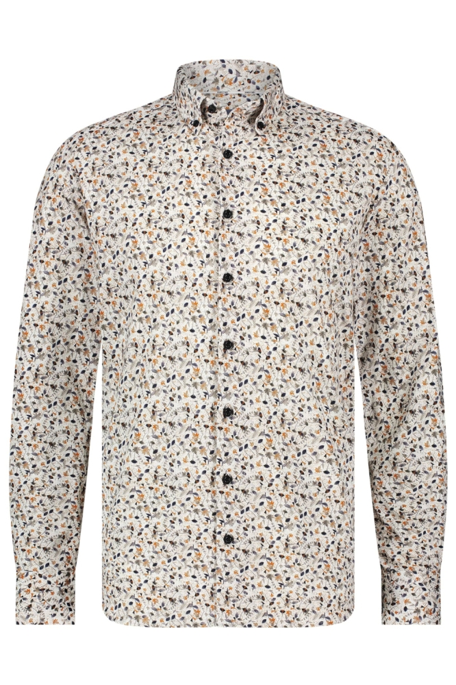 State of Art beige heren overhemd | Vooraanzicht