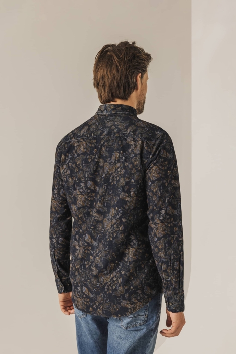 State of Art blauwe heren overhemd | Model achteraanzicht