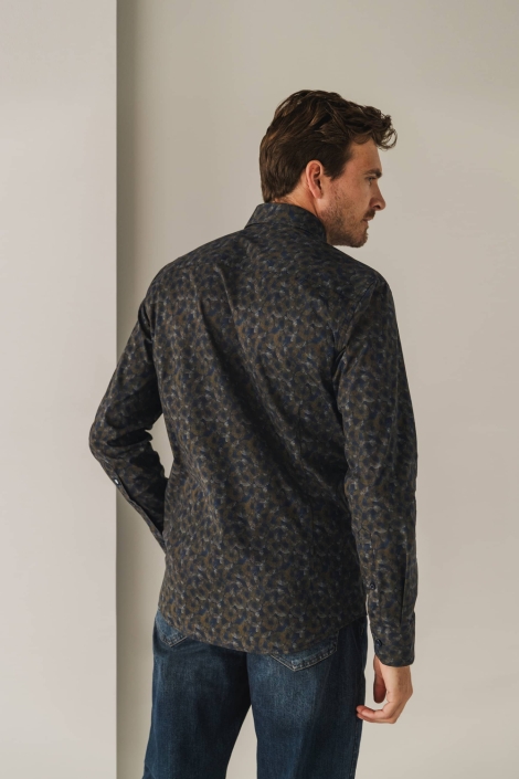 State of Art blauwe heren overhemd | Model achteraanzicht