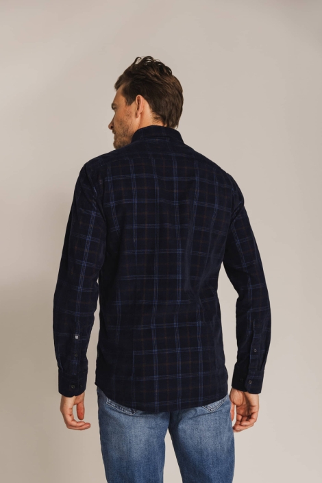 State of Art blauwe heren overhemd | Model achteraanzicht