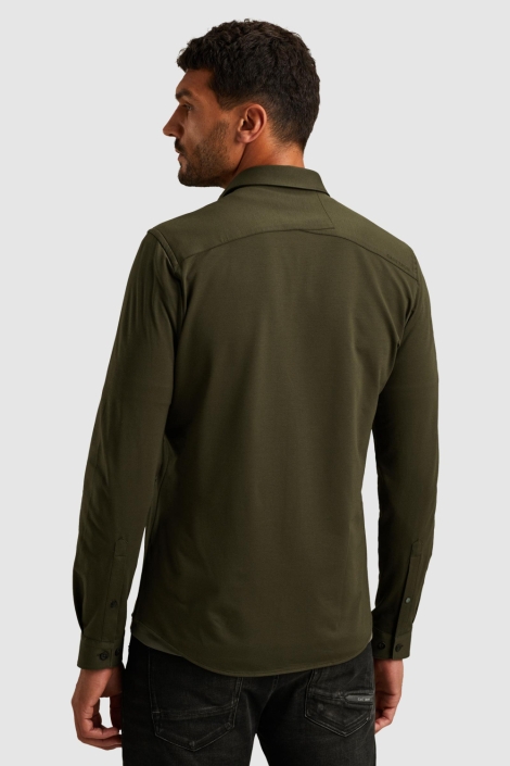 Cast Iron groene heren overhemd | Model achteraanzicht