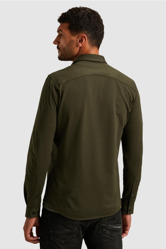 Cast Iron groene heren overhemd | Model achteraanzicht