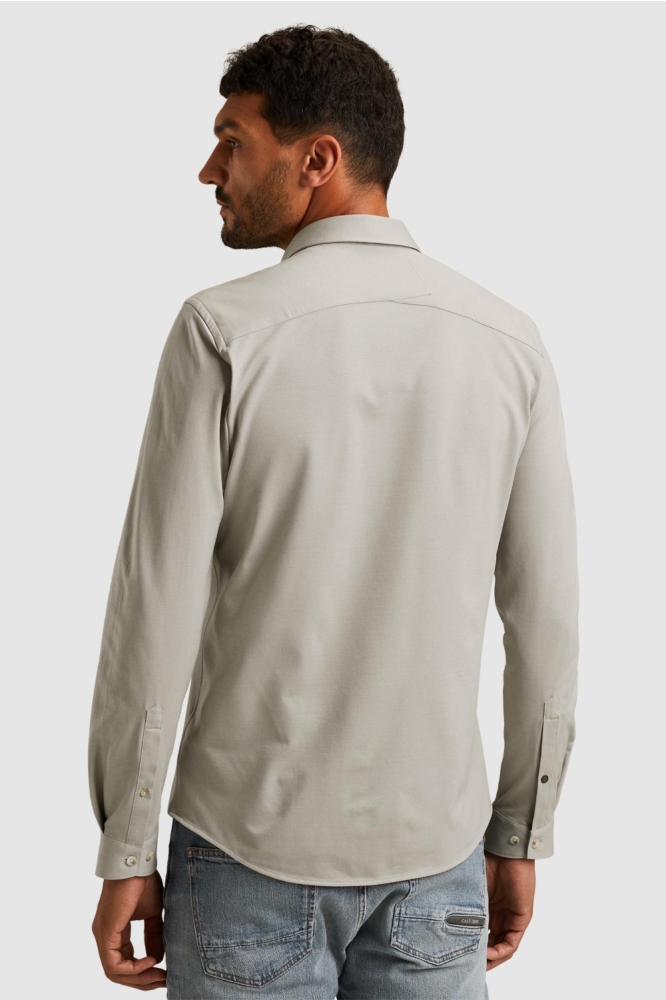 Cast Iron grijze heren overhemd | Model achteraanzicht