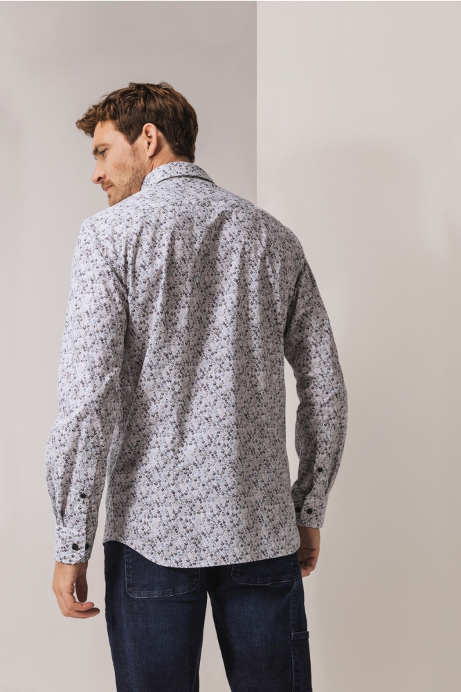 State of Art beige heren overhemd | Model achteraanzicht