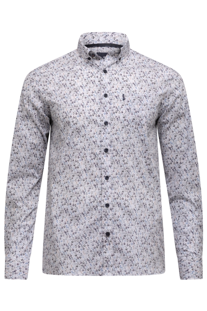 State of Art beige heren overhemd | Vooraanzicht