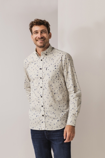 State of Art shirt ls print popli Grijs
