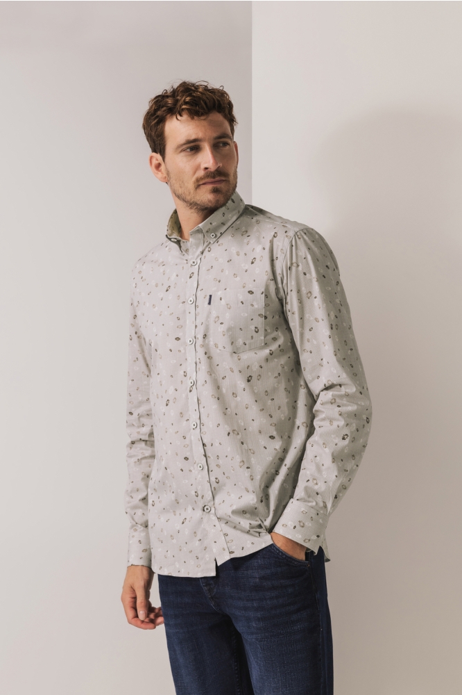 State of Art grijze heren overhemd | Model vooraanzicht