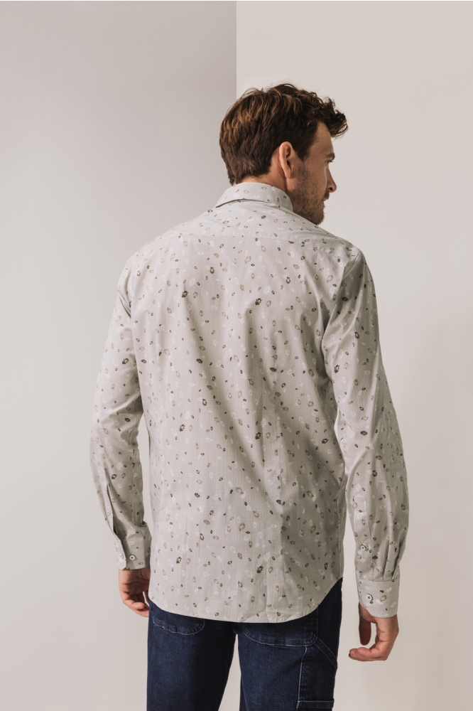 State of Art grijze heren overhemd | Model achteraanzicht