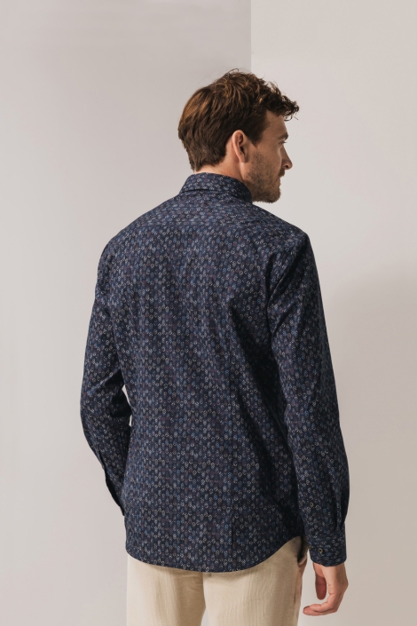 State of Art blauwe heren overhemd | Model achteraanzicht