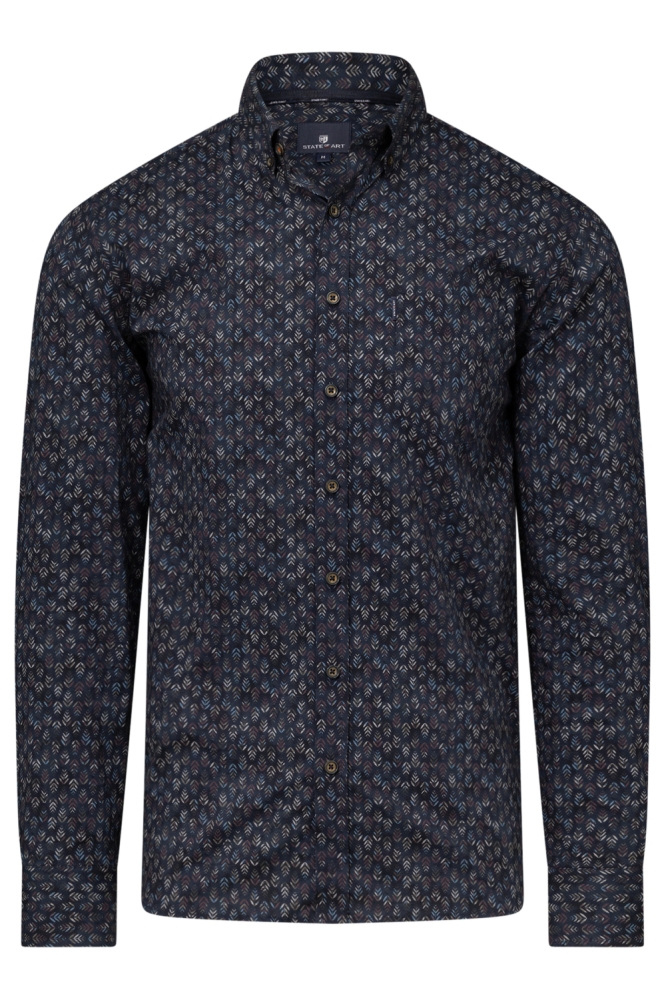 State of Art blauwe heren overhemd | Vooraanzicht