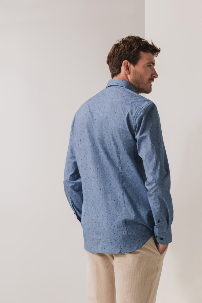 State of Art blauwe heren overhemd | Model achteraanzicht