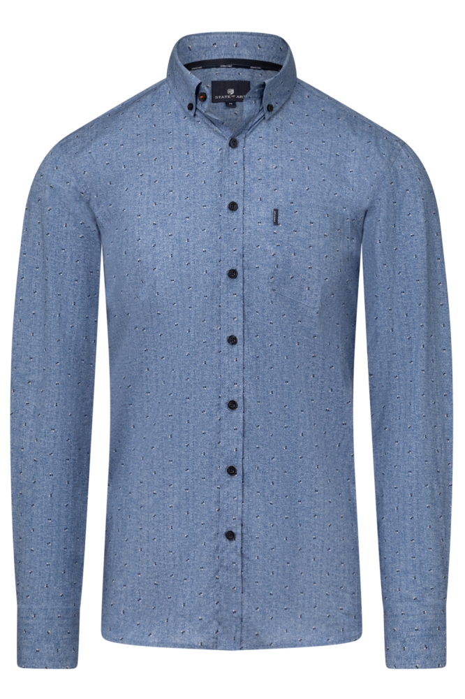 State of Art blauwe heren overhemd | Vooraanzicht