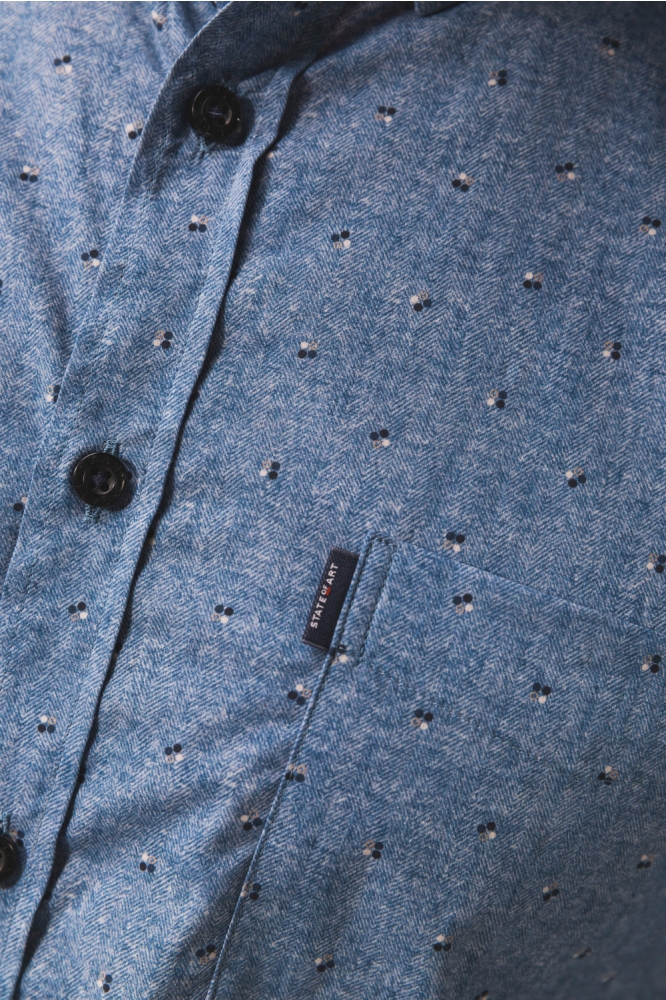 State of Art blauwe heren overhemd | Kleurstaal