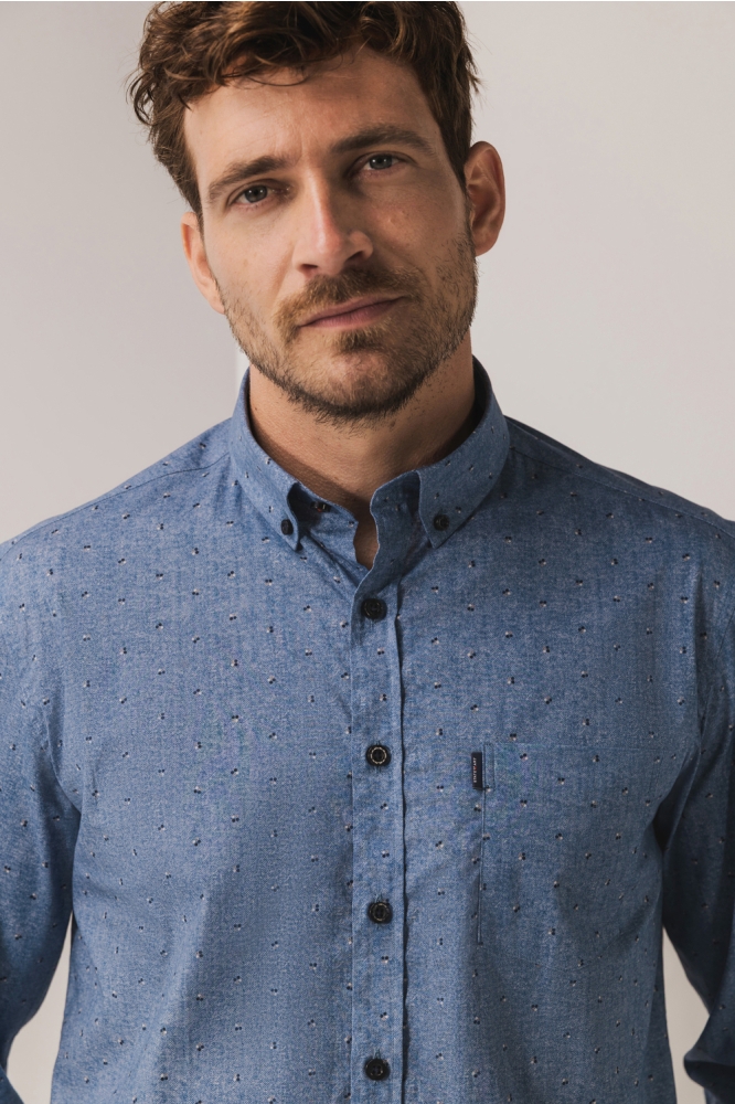 State of Art blauwe heren overhemd | Close up