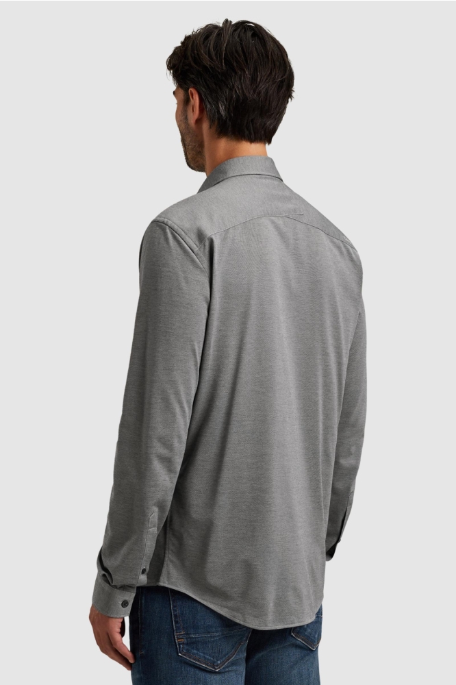 Cast Iron blauwe heren overhemd | Model achteraanzicht